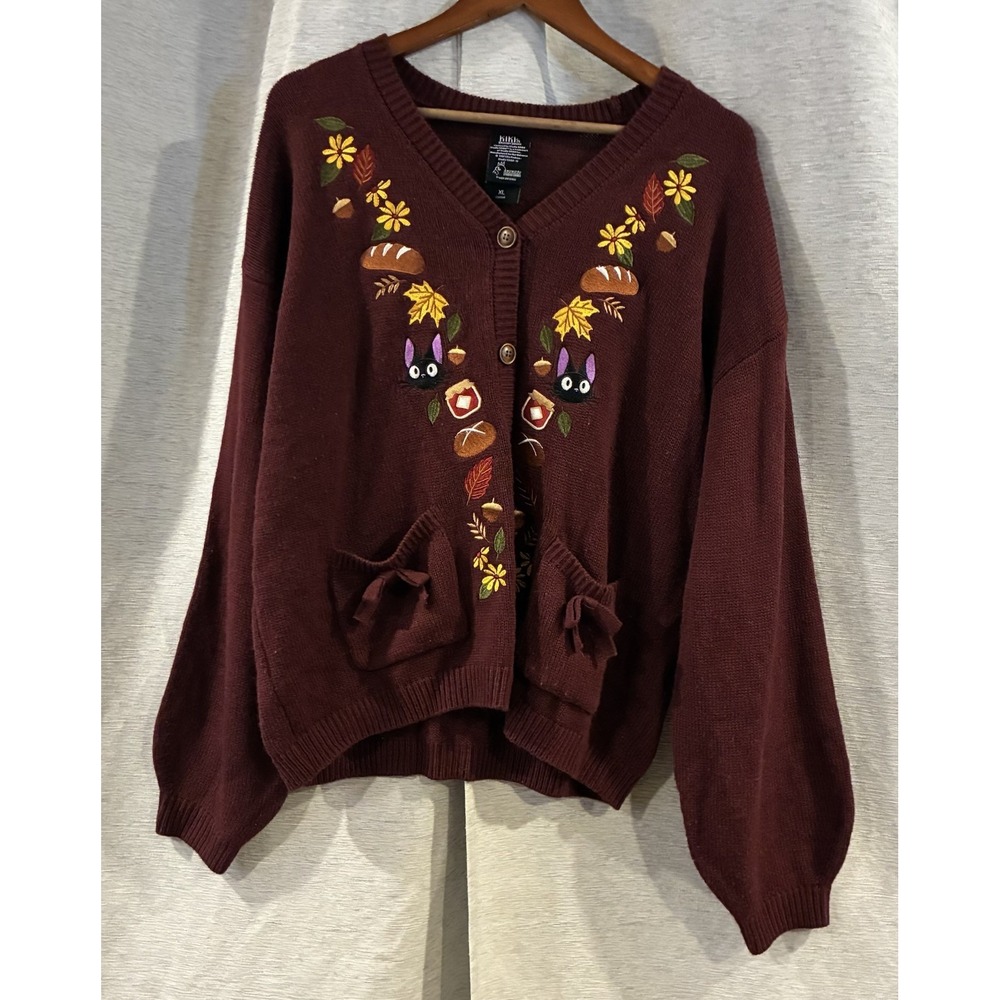 Her Universe Studio Ghibli Kiki Skimmer Cardigan Autumn Burgundy XL